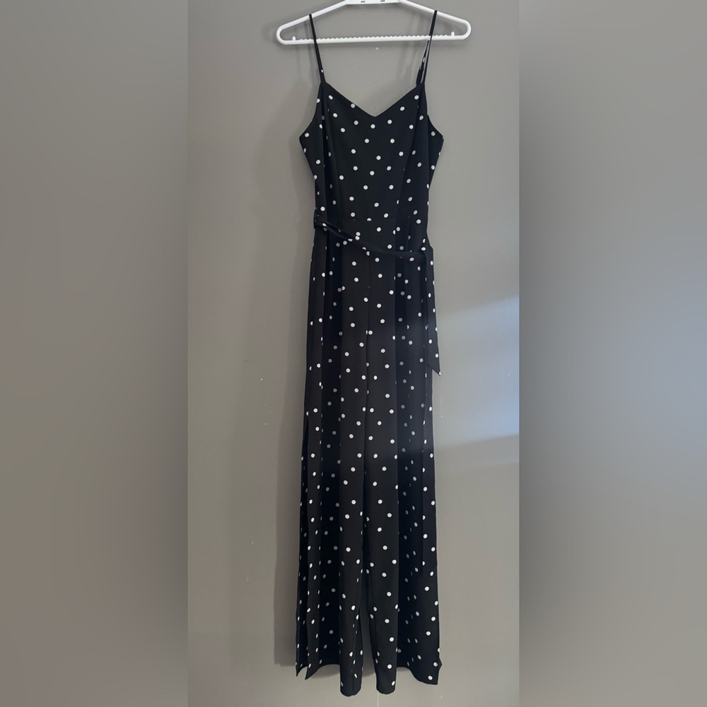 Monteau Black and White Polka Dot Jumpsuit - Picture 2 of 4
